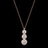 LUXXURY STERLING SILVER ROSE GOLD TRIPLE DROP CIRCLE PAVE CZ NECKLACE