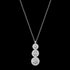 LUXXURY STERLING SILVER TRIPLE DROP CIRCLE PAVE CZ NECKLACE