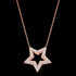 LUXXURY STERLING SILVER ROSE GOLD OPEN STAR PAVE CZ NECKLACE