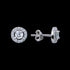 LUXXURY STERLING SILVER CIRCLE SOLITAIRE HALO CZ NECKLACE