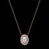 LUXXURY STERLING SILVER ROSE GOLD OVAL SOLITAIRE HALO CZ NECKLACE
