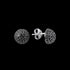 LUXXURY STERLING SILVER DOME BLACK PAVE CZ EARRINGS