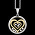 ASTRA DOUBLE HEART 16MM CIRCLE STERLING SILVER GOLD NECKLACE
