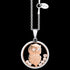 ASTRA WISE OWL 20MM CIRCLE STERLING SILVER ROSE GOLD NECKLACE