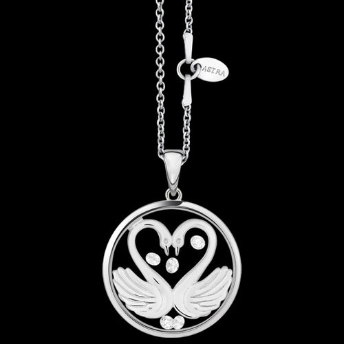 ASTRA MY SWEETHEART 20MM CIRCLE STERLING SILVER NECKLACE