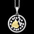 ASTRA HEART 16MM CIRCLE STERLING SILVER GOLD NECKLACE