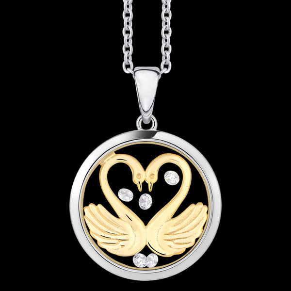 ASTRA MY SWEETHEART 16MM CIRCLE STERLING SILVER GOLD NECKLACE