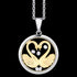 ASTRA MY SWEETHEART 16MM CIRCLE STERLING SILVER GOLD NECKLACE