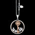 ASTRA LUCKY KEY 20MM CIRCLE STERLING SILVER ROSE GOLD NECKLACE