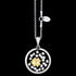 ASTRA CLOVER 16MM CIRCLE STERLING SILVER GOLD NECKLACE