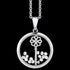 ASTRA LUCKY KEY 16MM CIRCLE STERLING SILVER NECKLACE