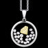 ASTRA SPARKLE AND SHINE 16MM CIRCLE STERLING SILVER GOLD NECKLACE