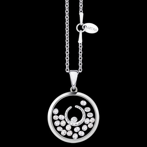ASTRA HORSESHOE 16MM CIRCLE STERLING SILVER NECKLACE