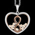 ASTRA INFINITY 20MM HEART STERLING SILVER ROSE GOLD NECKLACE