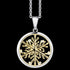 ASTRA LUCKY SNOWFLAKE 16MM CIRCLE STERLING SILVER GOLD NECKLACE