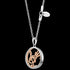 ASTRA HAPPY MELODY MUSIC NOTE 16MM CIRCLE STERLING SILVER ROSE GOLD NECKLACE - SIDE VIEW