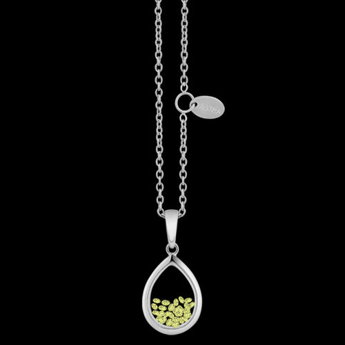 ASTRA ENDLESS GLOW 10MM PERIDOT BIRTHSTONE DROP STERLING SILVER NECKLACE