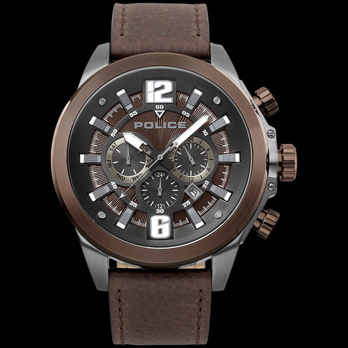 POLICE KLEVAN BROWN LEATHER MEN'S WATCH | AUSTRALIA