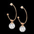 ELLANI STAINLESS STEEL ROSE GOLD 27MM HOOP HOWLITE BALL EARRINGS