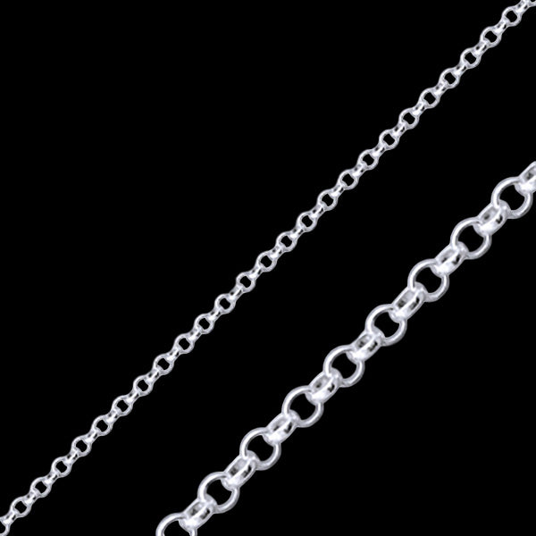 LUXXURY 2MM STERLING SILVER ROLO CHAIN NECKLACE