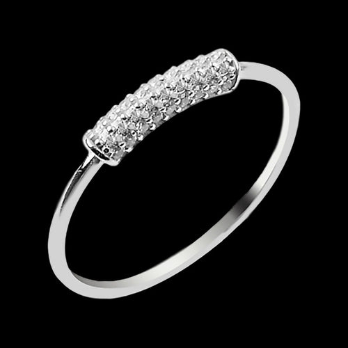LUXXURY STERLING SILVER TUBE PAVE CZ STACKER RING