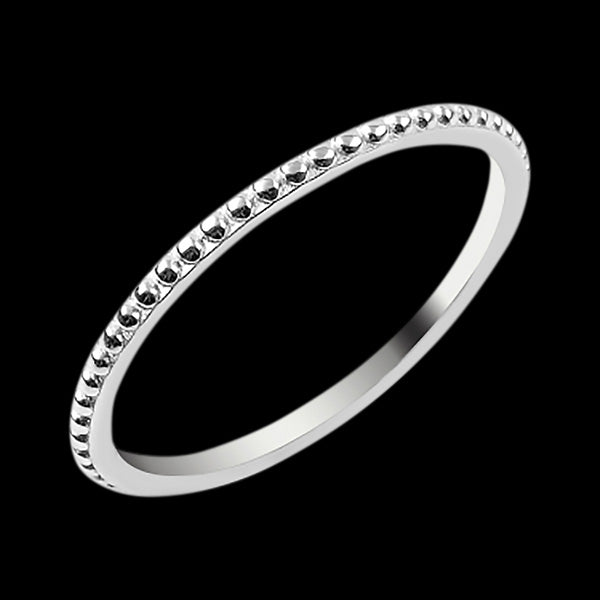 LUXXURY STERLING SILVER BEAD STACKER RING