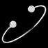 LUXXURY STERLING SILVER DOUBLE BALL WIRE CUFF BRACELET