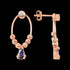 LUXXURY STERLING SILVER ROSE GOLD TEARDROP OVAL HOOP MYSTIC TOPAZ DROP EARRINGS