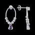 LUXXURY STERLING SILVER TEARDROP OVAL HOOP MYSTIC TOPAZ DROP EARRINGS