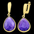 STERLING SILVER 22 CARAT AMETHYST 14K GOLD PLATE DROPLET EARRINGS