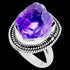STERLING SILVER 10.2 CARAT ROUGH AMETHYST SURROUND RING
