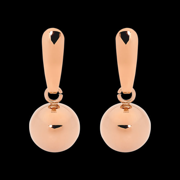 ELLANI STAINLESS STEEL ROSE GOLD BALL STEM DROP EARRINGS