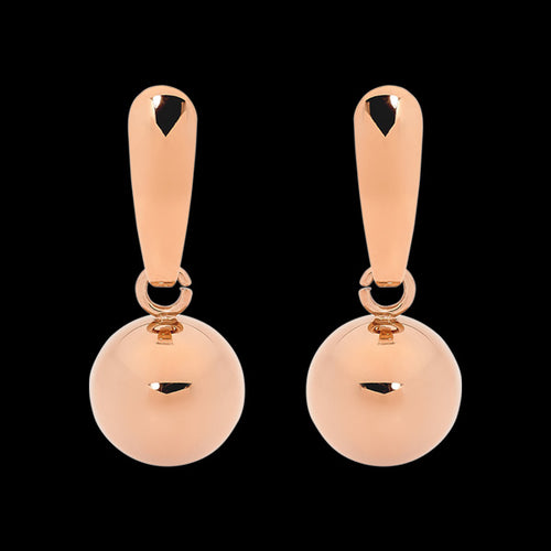 ELLANI STAINLESS STEEL ROSE GOLD BALL STEM DROP EARRINGS