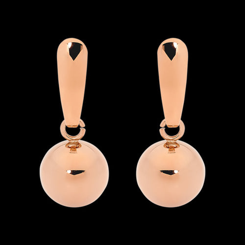 ELLANI STAINLESS STEEL ROSE GOLD BALL STEM DROP EARRINGS