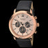 SEKONDA MEN'S ROSE GOLD CHRONO BLACK LEATHER WATCH