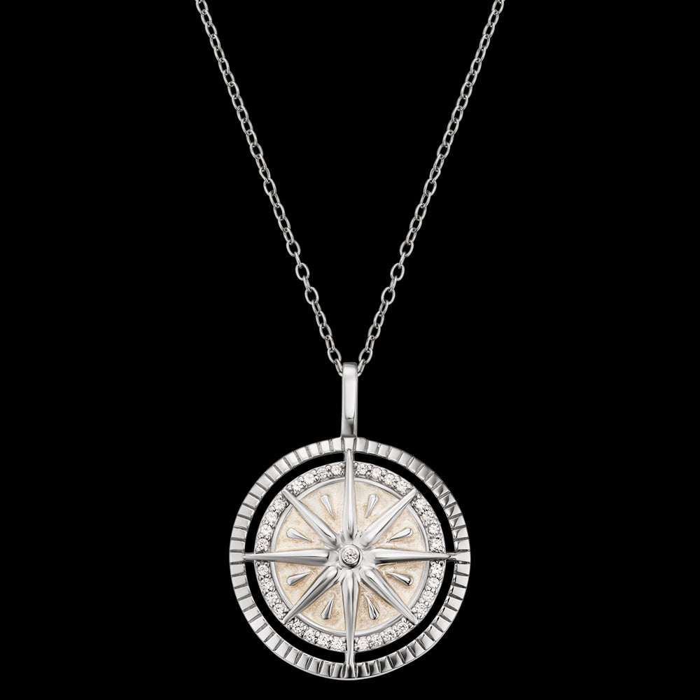 ENGELSRUFER SILVER CZ WIND ROSE NECKLACE