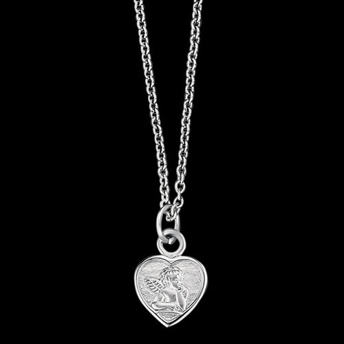 HERZENGEL CHILDREN'S SILVER ANGEL HEART NECKLACE