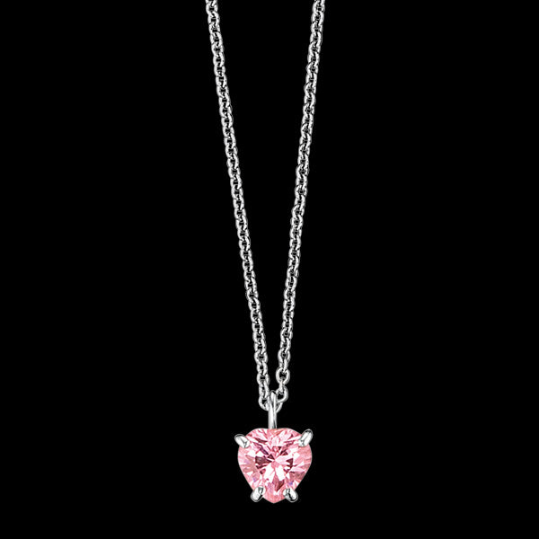 HERZENGEL CHILDREN'S SILVER HEART PINK CZ NECKLACE
