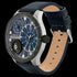POLICE MEN'S BUSHMASTER GUNMETAL BLUE LEATHER WATCH - ANGLE VIEW