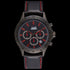JAG MEN'S BLAKE RED DIAL BLACK LEATHER WATCH