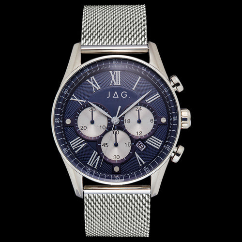 JAG MEN'S LACHLAN BLUE DIAL SILVER MESH WATCH