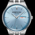 KENNETH COLE SKY BLUE DIAL CLASSIC MEN'S LINK WATCH - DIAL CLOSE-UP