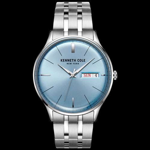 KENNETH COLE SKY BLUE DIAL CLASSIC MEN'S LINK WATCH