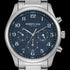 KENNETH COLE BLUE DIAL MULTIFUNCTION MEN'S LINK WATCH - DIAL CLOSE-UP