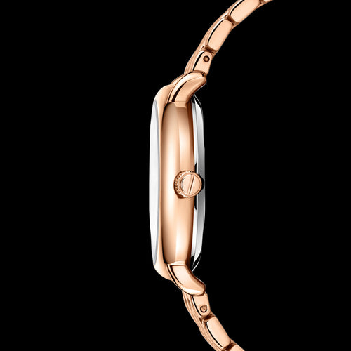 KENNETH COLE ROSE GOLD TRANSPARENCY LADIES LINK WATCH - SIDE VIEW