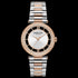 KENNETH COLE TWO TONE GEM HALO TRANSPARENCY LADIES LINK WATCH