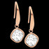 ELLANI STAINLESS STEEL ROSE GOLD CLEAR GLASS SQUARE DROP EARRINGS
