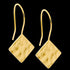 ELLANI STAINLESS STEEL GOLD HAMMERED DIAMOND DROP EARRINGS