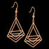 ELLANI STAINLESS STEEL ROSE GOLD ABSTRACT TRIANGLE DROP EARRINGS
