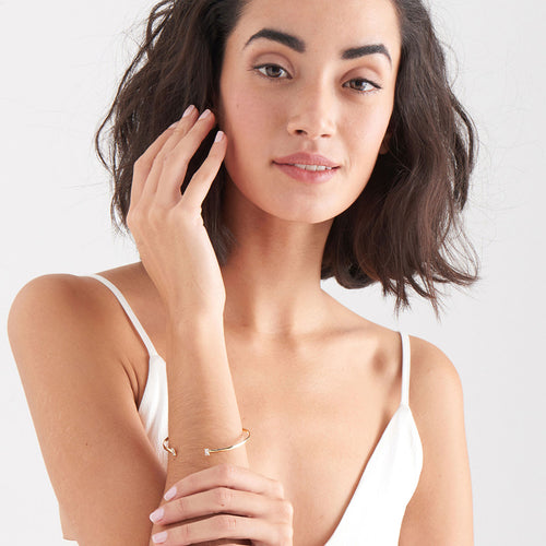 ANIA HAIE GLOW GETTER GOLD GLOW CUFF BRACELET - MODEL VIEW